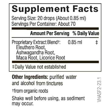 Dr. Wilson's Herbal Adrenal Support Formula adaptogenic Herbs for Daily use, Sleep and Energy Support 2 Ounces