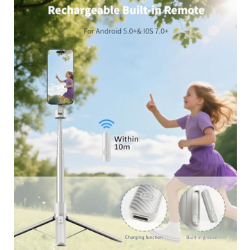 TONEOF 68" Magnetic Selfie Stick Tripod for Phones