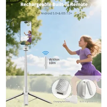 TONEOF 68" Magnetic Selfie Stick Tripod for Phones