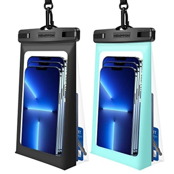 newppon Floating Waterproof Phone Pouch : 2 Pack Universal Floatable Water Proof Dry Bag Case - Floa...