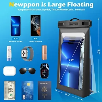 newppon Floating Waterproof Phone Pouch for Beach and Swimming