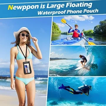 newppon Floating Waterproof Phone Pouch for Beach and Swimming