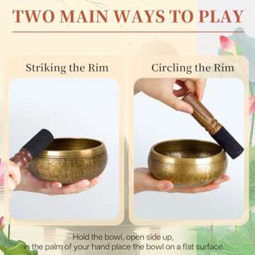 AKLOT HandMade Meditation Singing Bowl Set for Healing