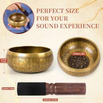 AKLOT HandMade Meditation Singing Bowl Set for Healing