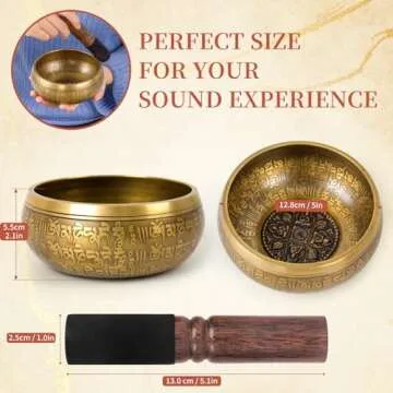 AKLOT HandMade Meditation Singing Bowl Set for Healing