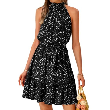 BTFBM Women 2024 Summer Halter Neck Dress - Chic & Versatile