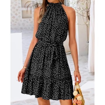 Summer Halter Neck Dress for Women - BTFBM Style