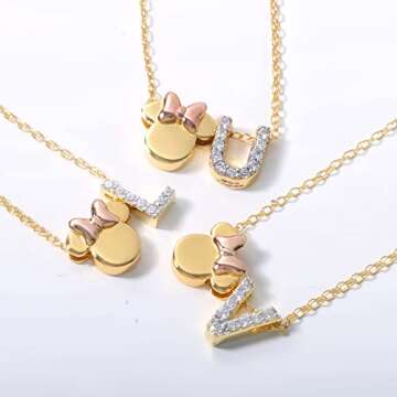 Minnie Mouse Initial Necklace - Personalized Charm & Style