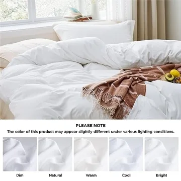 Bedsure White Oversized Queen Duvet Cover Set for All