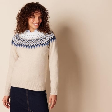 Amazon Essentials Cozy Women's Crewneck Sweater in Fair Isle Style