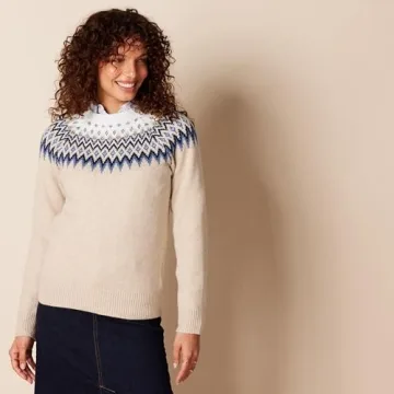 Amazon Essentials Cozy Women's Crewneck Sweater in Fair Isle Style