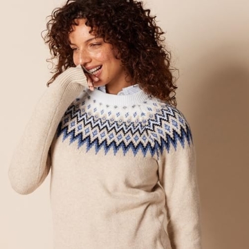 Amazon Essentials Cozy Women's Crewneck Sweater in Fair Isle Style