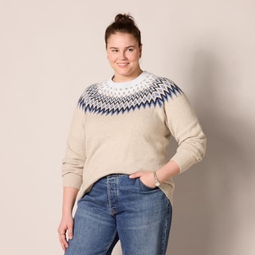 Amazon Essentials Cozy Women's Crewneck Sweater in Fair Isle Style