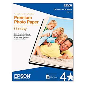 Epson Premium Photo Paper GLOSSY 50 Sheets for Inkjet Printers