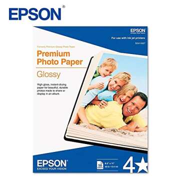 Epson Premium Photo Paper GLOSSY 50 Sheets for Inkjet Printers