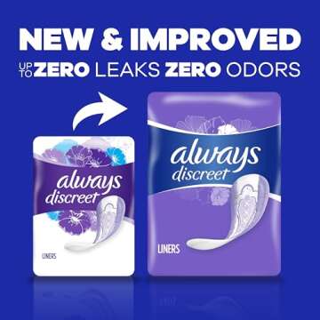 Always Discreet Adult Incontinence Liners for Women, Size 2, 132 Count (3 Packs)