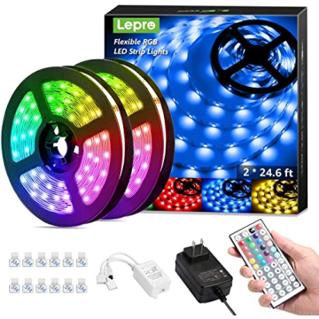 Lepro 50ft LED Strip Lights - Colorful Ambiance for Any Space