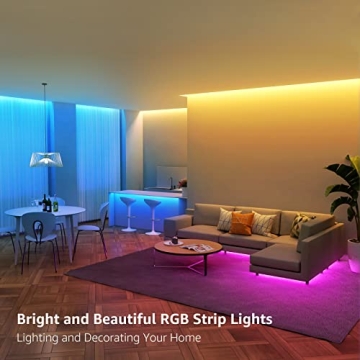 Lepro 50ft LED Strip Lights - Colorful Ambiance for Any Space