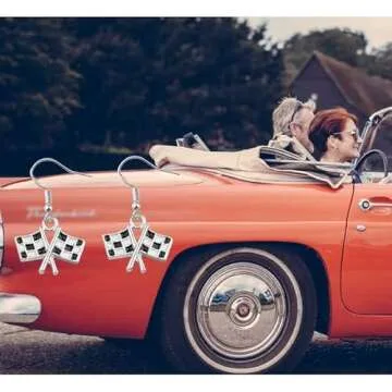 Race Charm Earrings Gift for Race Day Lovers