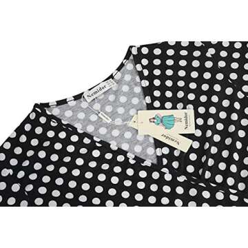 Nemidor Women's V-Neckline Stretchy Casual Midi Plus Size Bridesmaid Vintage Dress NEM073 (26,Black Dot)