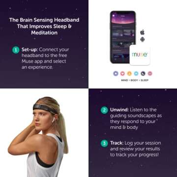 MUSE S (Gen 1): The Brain Sensing Headband - Overnight Sleep Tracker & Meditation Device - Multi Sensor Monitor with Responsive Sound Feedback Guidance from Brain Wave, Heart, Body & Breath Activity