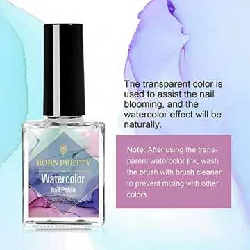 BORN PRETTY Marble Nail Polish Blooming Watercolor Nail Polish Marble Ink For Nails Flower Marble Autumn Fall Winter Manicure Design Blossom Polish Nail Ink Manicuring Kit Nail Varnish 15ML 6PCS