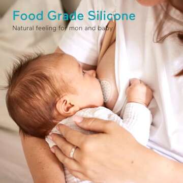 Paruu Contact Nipple Shields, Butterfly Breastfeeding Nipple Shields for Protecting Flat or Inverted...