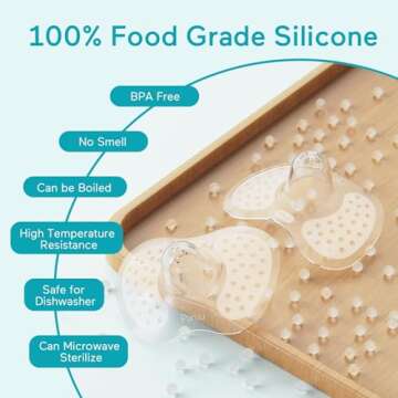 Paruu Contact Nipple Shields, Butterfly Breastfeeding Nipple Shields for Protecting Flat or Inverted Nipples, 100% Food-Grade Silicone, Made Without BPA/BPS, Include Carry Case (24mm)