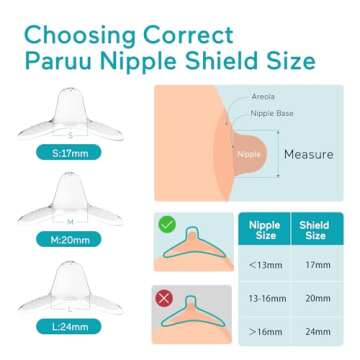 Paruu Contact Nipple Shields, Butterfly Breastfeeding Nipple Shields for Protecting Flat or Inverted Nipples, 100% Food-Grade Silicone, Made Without BPA/BPS, Include Carry Case (24mm)