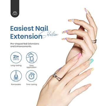 Beetles Gel Tips Refill Pack Coffin Long Shape, 200pcs NO.1 Separate Size Pre-shaped Clear Full Cover False Nails, Easy Nail Extensions Acrylic Nails False Press on Nail Tips Fast Nails Art Easy DIY