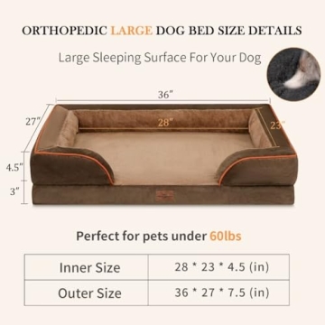 Large Orthopedic Foam Dog Beds with Waterproof Cover