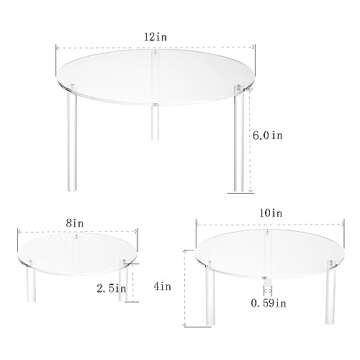 HESIN Acrylic Cupcake Holder for Wedding 3 Tier Cake Display Risers Dessert Stand Rack for Bakery Pi...
