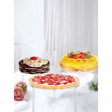 HESIN Acrylic Cupcake Holder for Wedding 3 Tier Cake Display Risers Dessert Stand Rack for Bakery Pizza Home Party Service Decoration Organizer Pedestal Stand