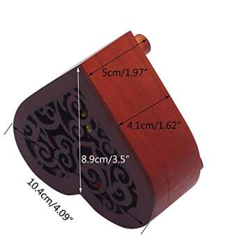 Pursuestar La Vie En Rose Music Box, Heart Shaped Vintage Hollow Out Wood Mechanism Wind Up Musical Box Gifts for Birthday Christmas Wedding Valentine's Day