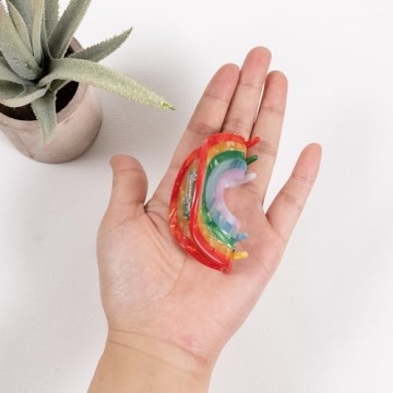 Vibrant Rainbow Hair Claw Clip for All Hair Types