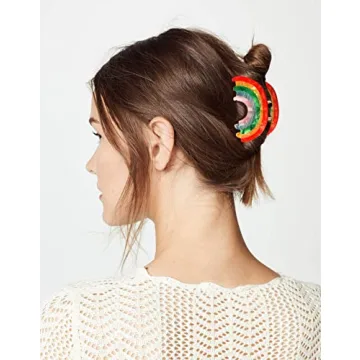 Vibrant Rainbow Hair Claw Clip for All Hair Types