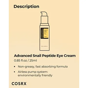 COSRX Snail Peptide Eye Cream for Dark Circles and Aging