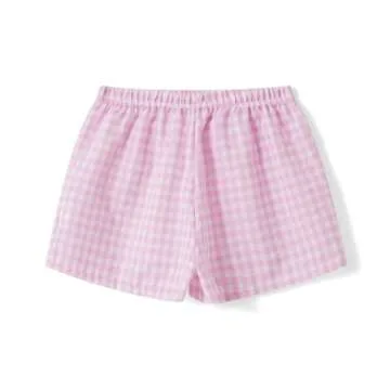 Women Y2k Pajamas Shorts Micro Button Boxers Elastic Waist Cute Pj Bottoms Summer Plaid Lounge Short...