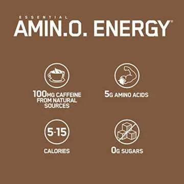 Optimum Nutrition Amino Energy - Pre Workout with Green Tea, BCAA, Amino Acids, Keto Friendly, Green Coffee Extract, Energy Powder - Iced Mocha Cappuccino, 30 Servings