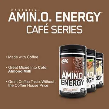 Optimum Nutrition Amino Energy - Pre Workout with Green Tea, BCAA, Amino Acids, Keto Friendly, Green Coffee Extract, Energy Powder - Iced Mocha Cappuccino, 30 Servings