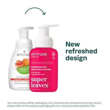 ATTITUDE Foaming Hand Soap, EWG Verified, Plant and Mineral-Based Ingredients, Vegan and Cruelty-fre...