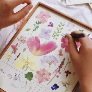 AHTONG 14 Types Pink Dried Pressed Flowers for Craft, Leaf Plant Herbarium for Resin Molds Jewelry Making Floral Decors (Peach Fuzz)