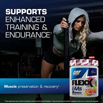 GAT SPORT Flexx EAAs + Hydration, Advanced Essential Amino Acids, 30 Servings (Dragonfruit Watermelon)