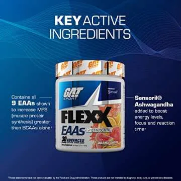 GAT SPORT Flexx EAAs + Hydration, Advanced Essential Amino Acids, 30 Servings (Dragonfruit Watermelon)