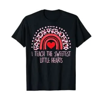I Teach The Sweetest Hearts Rainbow Teacher Valentines Day T-Shirt