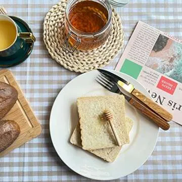 DESIOLE Wooden Honey Mixing Stirrer, 6Pcs 3 Inch Mini Honey Dipper Sticks Honey Spoon