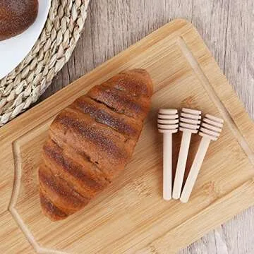 DESIOLE Wooden Honey Mixing Stirrer, 6Pcs 3 Inch Mini Honey Dipper Sticks Honey Spoon