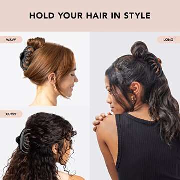 Kitsch Octopus Hair Clips for Women - Cute & Stylish Hair Clips for Everyday Use, Octopus Claw Clip for Thick, Thin Hairs - Black & Tortoise, 2pcs