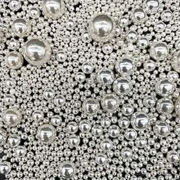 Weraru Edible Silver Pearl Sugar Sprinkles for Baking