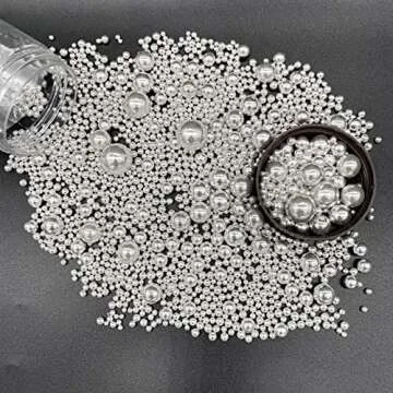 Weraru Edible Silver Pearl Sugar Sprinkles for Baking